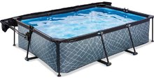 Bazény obdĺžnikové -  NA PREKLAD - Piscina con toldo y filtración Stone Pool Exit Toys Estructura de acero 220*150*65 cm gris desde 6 años_2