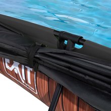 Piscine dreptunghiulare - Piscină cu acoperiș și filtrare Wood pool brown Exit Toys construcție din metal 220*150*65 cm maro de la 6 ani_1