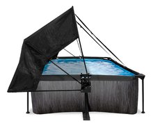 Bazény obdĺžnikové - Bazén so strieškou a filtráciou Black Wood pool Exit Toys oceľová konštrukcia 220*150*65 cm čierny od 6 rokov_2