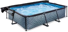 Obdélníkové bazény  - Bazén se stříškou a filtrací Stone pool Exit Toys ocelová konstrukce 300*200 cm šedý od 6 let_2