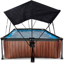 Piscine dreptunghiulare - Piscină cu acoperiș și filtrare Wood pool brown Exit Toys construcție metalică 300*200*65 cm maro de la 6 ani_3