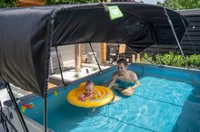 Obdélníkové bazény  - Bazén se stříškou a filtrací Soft Grey pool Exit Toys ocelová konstrukce 300*200*65 cm šedý od 6 let_5