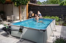 Bazény obdĺžnikové - Bazén so strieškou a filtráciou Soft Grey pool Exit Toys oceľová konštrukcia 300*200*65 cm šedý od 6 rokov_6