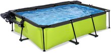 Bazény obdĺžnikové - Bazén so strieškou krytom a filtráciou Lime pool Exit Toys oceľová konštrukcia 220*150*65 cm zelený od 6 rokov_2