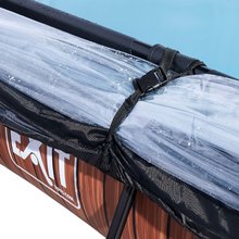 Piscine rettangolari - Piscina dotata di tenda parasole, copertura e filtrazione Wood pool Exit Toys telaio in acciaio 300*200*65 cm marrone da 6 anni_2