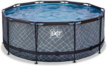 Kruhové bazény - Bazén s pískovou filtrací Stone pool Exit Toys kruhový ocelová konstrukce 360*122 cm šedý od 6 let_3