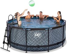 Kruhové bazény - Bazén s pískovou filtrací Stone pool Exit Toys kruhový ocelová konstrukce 360*122 cm šedý od 6 let_1