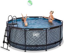 Kruhové bazény - Bazén s pískovou filtrací Stone pool Exit Toys kruhový ocelová konstrukce 360*122 cm šedý od 6 let_2