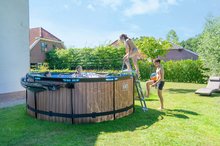 Okrugli bazeni - Bazen s pješčanom filtracijom Wood pool Exit Toys okrugli metalna konstrukcija 360*122 cm smeđi od 6 god_0