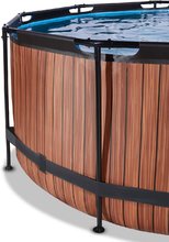Piscine rotunde - Piscină cu filtrare pentru nisip Wood pool brown Exit Toys construcție metalică rotundă 360*122 cm maro de la 6 ani_0