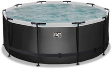Bazény kruhové - Bazén s pieskovou filtráciou Black Leather pool Exit Toys kruhový oceľová konštrukcia 360*122 cm čierny od 6 rokov_3