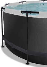 Piscines rondes - Piscine en cuir noir avec filtration à sable de Exit Toys Structure en acier circulaire de 360 * 122 cm, noir, à partir de 6 ans._0
