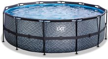 Kruhové bazény - Bazén s pískovou filtrací Stone pool Exit Toys kruhový ocelová konstrukce 427*122 cm šedý od 6 let_2