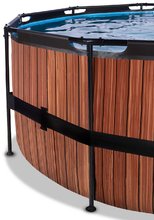 Piscine rotunde - Piscină cu filtrare pentru nisip Wood pool brown Exit Toys construcție metalică rotundă 427*122 cm maro de la 6 ani_3