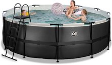 Piscine rotunde - Piscină cu filtrare pentru nisip Black Leather pool Exit Toys construcție metalică rotundă 427*122 cm neagră de la 6 ani_1