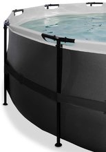 Bazény kruhové - Bazén s pieskovou filtráciou Black Leather pool Exit Toys kruhový oceľová konštrukcia 427*122 cm čierny od 6 rokov_3