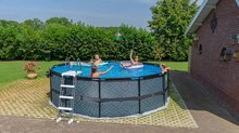 Piscine rotunde - Piscină cu filtrare pentru nisip Stone pool grey Exit Toys construcție rotundă din metal 450*122 cm gri de la 6 ani_0