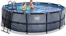 Piscine rotunde - Piscină cu filtrare pentru nisip Stone pool grey Exit Toys construcție rotundă din metal 450*122 cm gri de la 6 ani_2