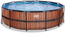 Bazény kruhové - Bazén s pieskovou filtráciou Wood pool Exit Toys kruhový oceľová konštrukcia 450*122 cm hnedý od 6 rokov_2