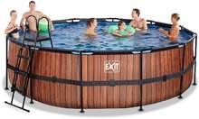 Piscine rotunde - Piscină cu filtrare pentru nisip Wood pool brown Exit Toys construcție rotundă din metal 450*122 cm maro de la 6 ani_1