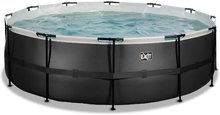 Bazény kruhové - Bazén s pieskovou filtráciou Black Leather pool Exit Toys kruhový oceľová konštrukcia 450*122 cm čierny od 6 rokov_3