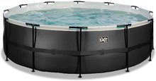 Piscine rotunde - Piscină cu filtrare pentru nisip Black Leather pool Exit Toys construcție rotundă din metal 450*122 cm neagră de la 6 ani_3