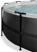 Bazény kruhové - Bazén s pieskovou filtráciou Black Leather pool Exit Toys kruhový oceľová konštrukcia 450*122 cm čierny od 6 rokov_0