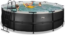 Piscine rotunde - Piscină cu filtrare pentru nisip Black Leather pool Exit Toys construcție rotundă din metal 450*122 cm neagră de la 6 ani_0