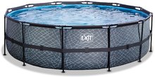 Bazény kruhové - Bazén s pieskovou filtráciou Stone pool Exit Toys kruhový oceľová konštrukcia 488*122 cm šedý od 6 rokov_2
