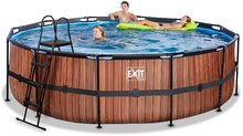 Bazény kruhové -  NA PREKLAD - Piscina con filtración de arena Wood pool Exit Toys Estructura de acero circular de 488 * 122 cm de color marrón desde 6 años._1