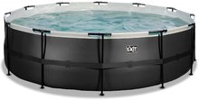 Bazény kruhové - Bazén s pieskovou filtráciou Black Leather pool Exit Toys kruhový oceľová konštrukcia 488*122 cm čierny od 6 rokov_0
