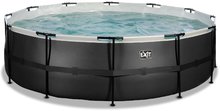 Piscine rotunde - Piscină cu filtrare pentru nisip Black Leather pool Exit Toys construcție rotundă din metal 488*122 cm neagră de la 6 ani_0