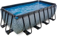Obdélníkové bazény  - Bazén s pískovou filtrací Stone pool Exit Toys ocelová konstrukce 400*200*122 cm šedý od 6 let_2