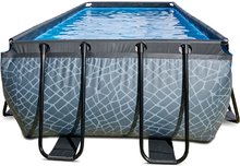 Bazény obdĺžnikové - Bazén s pieskovou filtráciou Stone pool Exit Toys oceľová konštrukcia 400*200*122 cm šedý od 6 rokov_3