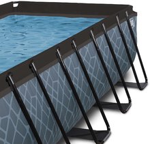 Obdélníkové bazény  - Bazén s pískovou filtrací Stone pool Exit Toys ocelová konstrukce 400*200*122 cm šedý od 6 let_0