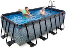 Obdélníkové bazény  - Bazén s pískovou filtrací Stone pool Exit Toys ocelová konstrukce 400*200*122 cm šedý od 6 let_1