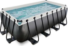 Obdélníkové bazény  - Bazén s pískovou filtrací Black Leather pool Exit Toys ocelová konstrukce 400*200*122 cm černý od 6 let_2