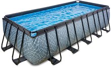 Bazeni pravokotni - Bazen s peščeno filtracijo Stone pool Exit Toys kovinska konstrukcija 540*250*122 cm siv od 6 leta_2