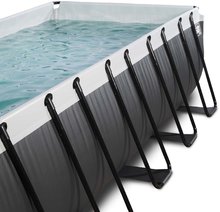 Piscine rettangolari - Piscina con filtrazione a sabbia Black Leather pool Exit Toys costruzione in acciaio 540*250*122 cm nera dai 6 anni_0