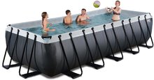 Bazeni pravokotni - Bazen s peščeno filtracijo Black Leather pool Exit Toys kovinska konstrukcija 540*250*122 cm črn od 6 leta_1