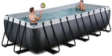 Bazény obdĺžnikové - Bazén s pieskovou filtráciou Black Leather pool Exit Toys oceľová konštrukcia 540*250*122 cm čierny od 6 rokov_0