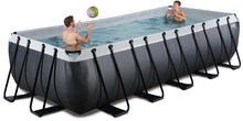 Bazeni pravokotni - Bazen s peščeno filtracijo Black Leather pool Exit Toys kovinska konstrukcija 540*250*122 cm črn od 6 leta_0