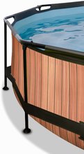 Bazeni okrogli - Bazen s pokrovom in filtracijo Wood pool Exit Toys okrogel kovinska konstrukcija 244*76 cm rjav od 6 leta_2