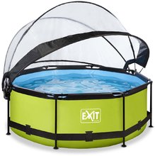Bazény kruhové - Bazén s krytom a filtráciou Lime pool Exit Toys kruhový oceľová konštrukcia 244*76 cm zelený od 6 rokov_0