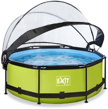 Okrugli bazeni - Bazen s krovom i filtracijom Lime pool green Exit Toys okrugli metalni okvir 244*76 cm zeleni od 6 god_0