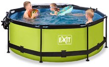 Bazény kruhové - Bazén s krytom a filtráciou Lime pool Exit Toys kruhový oceľová konštrukcia 244*76 cm zelený od 6 rokov_1