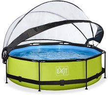 Bazény kruhové - Bazén s krytom a filtráciou Lime pool Exit Toys kruhový oceľová konštrukcia 300*76 cm zelený od 6 rokov_0