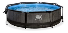 Bazény kruhové - Bazén s krytom a filtráciou Black Wood pool Exit Toys kruhový oceľová konštrukcia 300*76 cm čierny od 6 rokov_1