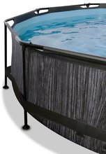 Piscine circolari - Piscina con copertura e sistema di filtraggio Black Wood pool Exit Toys struttura circolare in acciaio 300*76 cm nera dai 6 anni_2