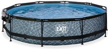 Bazény kruhové - Bazén s krytom a filtráciou Stone pool Exit Toys kruhový oceľová konštrukcia 360*76 cm šedý od 6 rokov_3